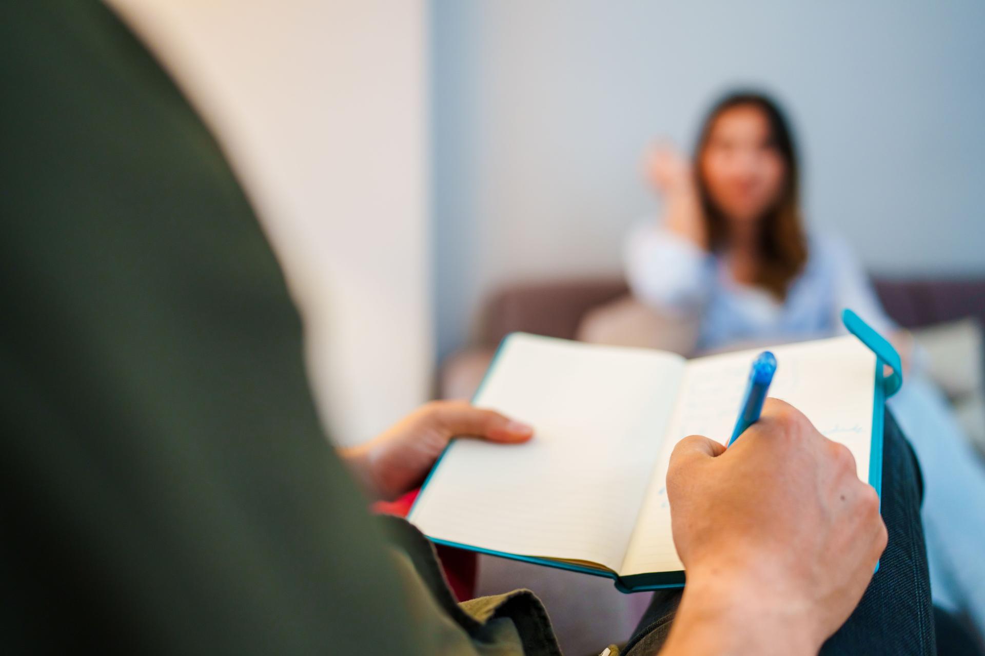 Close up to hands therapy with psychologist